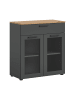 xonox.home Kommode (B/H/T): 78x84x38 cm in Basalt grau, Artisan Eiche und Glas