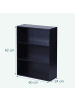 relaxdays Bücherregal in Schwarz - (B)60 x (H)82 x (T)24 cm