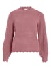 Vila Weicher Strickpullover mit Rundhalsausschnitt und Rippenbündchen in Rosa-2