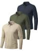 normani 3er Set Herren Langarm Poloshirt Lyroe in Beige/Oliv/Navy