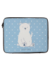 Mr. & Mrs. Panda Laptop Tasche Eisbär Faul ohne Spruch in Blau Pastell