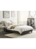 Beliani Doppelbett ROANNE in Grau/Dunkler Holzfarbton - (W) 149 x (H) 29 x (L) 211 cm