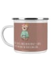 Mr. & Mrs. Panda Camping Emaille Tasse Fabelhafte Brautjungfern ... in Braun Pastell