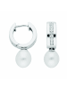 Adeliás Damen 925 Silber Ohrringe / Creolen mit Zirkonia Ø 13,8 mm in silber