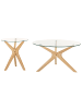 Beliani 2er-Set Couchtisch VALLEY in Transparent/Braun