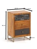 FineBuy Nachttisch in Braun / Mango / 40x30x60