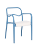 Beliani 2er-Set Gartenstuhl THASOS in Blau/Beige