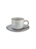 Butlers 4x Espressotasse mit Untertasse 90ml HENLEY in Hellgrau