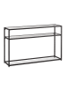 relaxdays Konsolentisch Metall/Glas in Schwarz - (B)110 x (H)70 x (T)30 cm