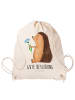 Mr. & Mrs. Panda Baumwolltasche Igel Blumen mit Spruch in Creme