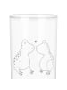 Mr. & Mrs. Panda Glas Frosch Liebe mit Spruch in Transparent
