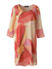 Aniston SELECTED Chiffonkleid in gelb-rot-orange-rosa-braun-sand