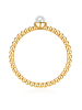 Lulu & Jane Perlen-Ring aus Messing mit Muschelkernperle in gelbgold