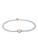 Elli Armband 925 Rosegold Herz, Bi Color_Tri Color in Silber