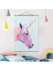 WALLART Stoffbild mit Posterleisten - Mystisches Einhorn I in Rosa