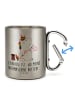 Mr. & Mrs. Panda Camping Tasse Einhorn Näherin mit Spruch in Silber