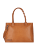 Plevier Rock Amber Schultertasche Leder 43 cm Laptopfach in cognac