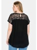 sheego Spitzenshirt in schwarz