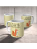 Mr. & Mrs. Panda Kaffeebecher Eichhörnchen Blume mit Spruch in Gelb Pastell