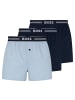 BOSS Web-Boxershorts 3er Pack in Hellgrau/Dunkelblau