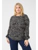KAFFE curve Bluse langarm KCmila Regular fit in Black/Turtledove Graphic Dot
