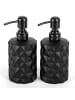 relaxdays 2 x Seifenspender in Schwarz - 350 ml