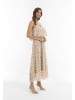 faina Maxikleid in Beige Weiss