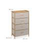 relaxdays Kommode in Natur/ Beige - (B)58 x (H)94 x (T)32,5 cm