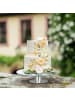 relaxdays Tortenplatte in Transparent/ Silber - (H)7 x Ø 30 cm