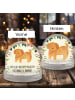 Mr. & Mrs. Panda Schneekugel Hund Flauschig mit Spruch in Naturpapier