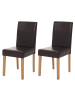 MCW 2er-Set Esszimmerstuhl Littau, Kunstleder, braun, helle Beine