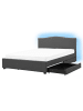 Beliani Doppelbett mit LED MONTPELLIER in Grau - (W) 167 x (H) 110 x (L) 213 cm