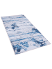 Beliani Kurzflor BURDUR in Blau/Beige - (W) 80 x (H) 0.5 x (L) 150 cm