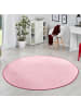 Hanse Home Runder Teppich Uni Fancy rund rosa