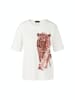 MARC CAIN T-Shirt mit Leo-Motiv Rethink Together in Weiß