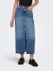 ONLY Maxi Jeans Rock mit Schlitz Stone Denim Wash in Blau