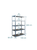 relaxdays Schwerlastregal in Silber - (B)100 x (H)200 x (T)60 cm