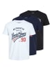 Jack & Jones T-Shirt 3er Pack in Weiß/Marineblau/Schwarz