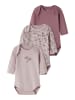 name it 3er-Pack Langarmbodys Nbfbody Bio-Baumwolle in violet ice