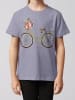 wat? Apparel T-Shirt Fahrrad mit Blumen in Lavender