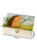 Mr. & Mrs. Panda Holz Teebox Igel Blumen Design mit Spruch in Weiß