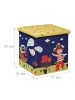 relaxdays Sitzhocker Pirat in Blau/Gelb - (B)31 x (H)31 x (T)31 cm