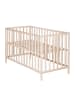 roba Babybett Cosi 60 x 120 cm – Massivholz natur, höhenverstellbares Gitterbett