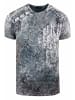 Rusty Neal Acid Washed T-Shirt mit Prints in Anthrazit