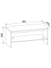 VCM  Holz Sofatisch Couchtisch Schublade Glas Wisal in Honig-Eiche