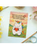 Mr. & Mrs. Panda Postkarte Einhorn Herz Design mit Spruch in Weiß