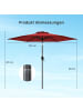 COSTWAY Sonnenschirm 230 cm beidseitig 35° knickbar in Rot
