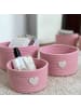 Intirilife 3-teiliges Aufbewahrungskorb Set Deko Organizer in Rosa