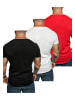 Amaci&Sons 3er-Pack T-Shirts 3. BELLEVUE in (Rot + Weiß + Schwarz)