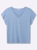 sheego Kurzarm-Shirt in bleu